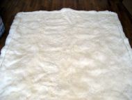 Baby Alpaca Fur Rug white Plain Design. AR0125
