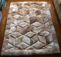 Baby Alpaca Fur Rug. Cubic Design. Handmade in Peru. AR0134