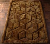 Baby Alpaca Fur Rug. Cubic Design. Handmade in Peru. AR0555 