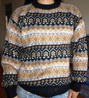 Alpaca Crew Neck Sweater  Inca Pattern - SW066 (Handmade in Peru)